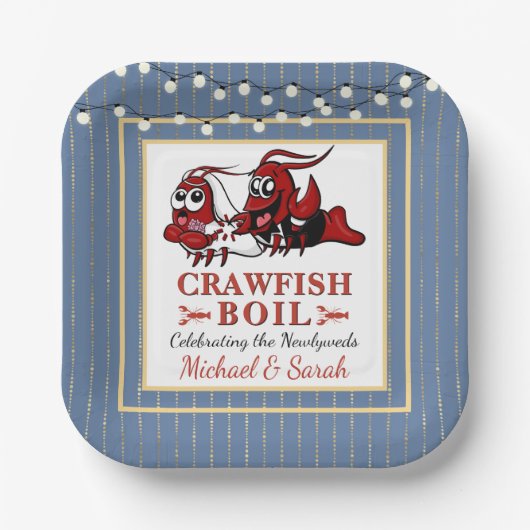 Assiettes En Carton Bleu écaille de poisson-canne ébouillante ou parti (Recto)