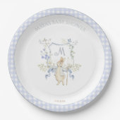 Assiettes En Carton Bleu En vichy Peter le Baby shower Rabbit MUTED BL (Devant)