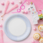 Assiettes En Carton Bleu et blanc (Fête)