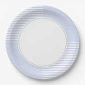 Assiettes En Carton Bleu et blanc (Devant)