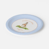 Assiettes En Carton Bleu et blanc de Pâques (Angle)