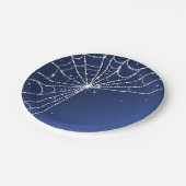 Assiettes En Carton Bleu et blanc étincelant Diamond Spider Web (Angle)