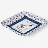 Assiettes En Carton Bleu et blanc n'abandonnez jamais les plaques de p (Angulaire)