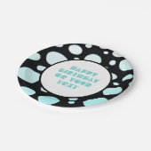 Assiettes En Carton Bleu et Blanc Pois Rétro Moderne Amusants (Angle)