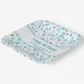 Assiettes En Carton Bleu et gris, peinture d'art Abstraite (Angulaire)