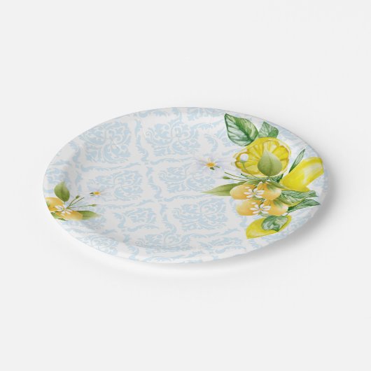 Assiettes En Carton Bleu et Jaune Elle a trouvé son principal Squeeze (Angle)