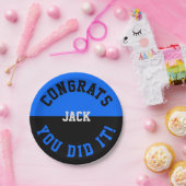 Assiettes En Carton Bleu et noir - Vous l'avez fait (Fête)