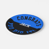 Assiettes En Carton Bleu et noir - Vous l'avez fait (Angle)