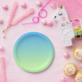 Assiettes En Carton Bleu et vert (Fête)