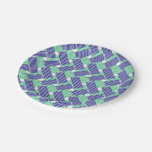 Assiettes En Carton Bleu et vert de la marine (Angle)