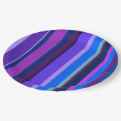 Assiettes En Carton Bleu et violet bandes verticales (Angle)