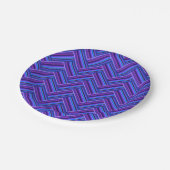 Assiettes En Carton Bleu et violet rayures double tissage (Angle)