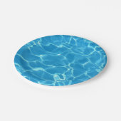 Assiettes En Carton Bleu étincelant Piscine Bleu Eau Aquatique (Angle)
