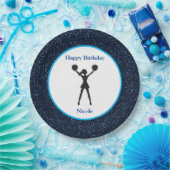 Assiettes En Carton Bleu étincelle "Joyeux anniversaire" (Fête)