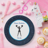 Assiettes En Carton Bleu étincelle "Joyeux anniversaire" (Fête)