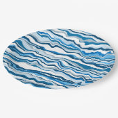 Assiettes En Carton Bleu Fluide Art Marbre Pour Peinture Bande (Angle)