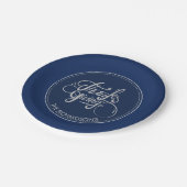 Assiettes En Carton Bleu foncé Arrière - plan Parties scintillant-Than (Angle)