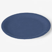 Assiettes En Carton Bleu foncé texturé (Angle)