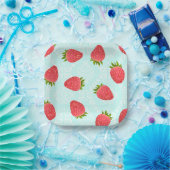 Assiettes En Carton Bleu fraise (Fête)