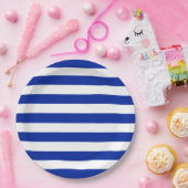 Assiettes En Carton Bleu gras et blanc épais (Fête)