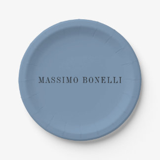 Assiettes En Carton Bleu Gris Minimaliste Moderne Lisible