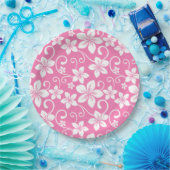 ASSIETTES EN CARTON BLEU HAWAII (ROSE DE BUBBLEGUM) (Fête)