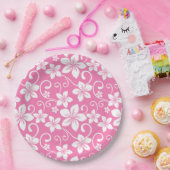 ASSIETTES EN CARTON BLEU HAWAII (ROSE DE BUBBLEGUM) (Fête)