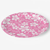 ASSIETTES EN CARTON BLEU HAWAII (ROSE DE BUBBLEGUM) (Angle)