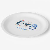 Assiettes En Carton Bleu hiver merveilleux bébé pingouins ours polaire (Angle)