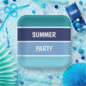 Assiettes En Carton Bleu horizontal trié (Fête)