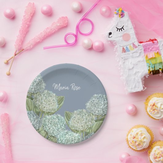 Assiettes En Carton Bleu Hydrangée/ Bleu Duché (Fête)