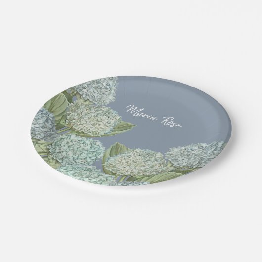 Assiettes En Carton Bleu Hydrangée/ Bleu Duché (Angle)