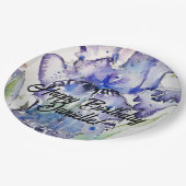 Assiettes En Carton Bleu Iris Aquarelle Joyeux Balloon d'anniversaire (Angle)