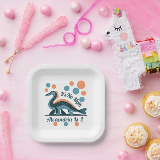 Assiettes En Carton Bleu Loch Ness Plaques Carrés d'anniversaire (Fête)