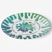 Assiettes En Carton Bleu lumineux + partie verte de boue d'arc-en-ciel (Angle)