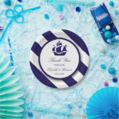 Assiettes En Carton Bleu Mariage de navire marine (Fête)