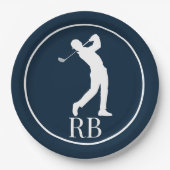 Assiettes En Carton bleu marine Golf (Devant)