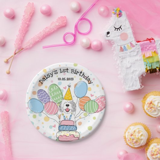 Assiettes En Carton Bleu Merle Cheepadoodé Chien Anniversaire (Fête)