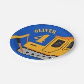 Assiettes En Carton Bleu mignon Construction pour enfants Anniversaire (Angle)