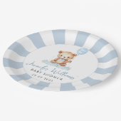 Assiettes En Carton Bleu mignon ours en peluche ballon bébé garçon dou (Angle)