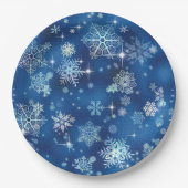 Assiettes En Carton Bleu Motif des flocons les plus beaux ID846 (Devant)