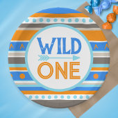 Assiettes En Carton Bleu Motif Sauvage Un 1er Anniversaire Plaques de