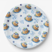 Assiettes En Carton Bleu mou Pancake Baby Brunch Baby shower (Devant)