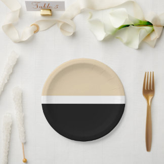 Assiettes En Carton Bleu Noir Abstrait