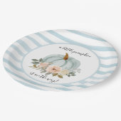 Assiettes En Carton Bleu Notre petit Citrouille est sur le chemin Plat (Angle)