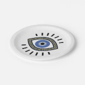 Assiettes En Carton Bleu oeil bonne chance protection perle talisman (Angle)