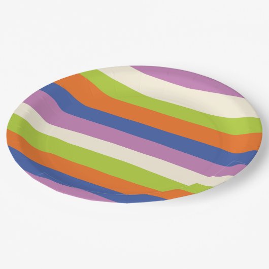 Assiettes En Carton Bleu, orange, violet, vert et (Angle)