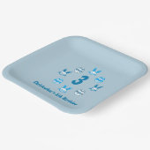 Assiettes En Carton Bleu Pâques 3ème anniversaire (Angulaire)