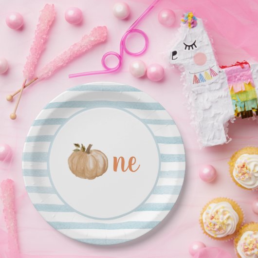 Assiettes En Carton Bleu Petite Citrouille Plaques d'anniversaire (Fête)