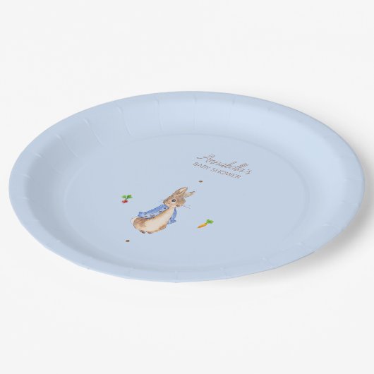 Assiettes En Carton Bleu Pierre le lapin (Angle)